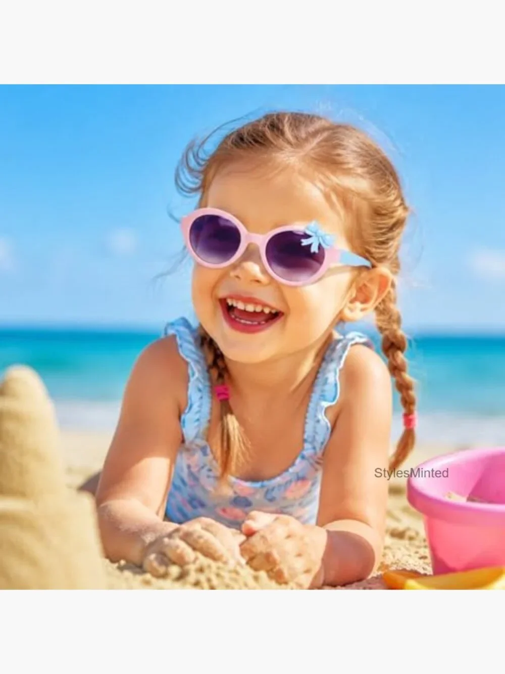Girls Sunglasses with Strap Multishaped Beach Toddler 3-10